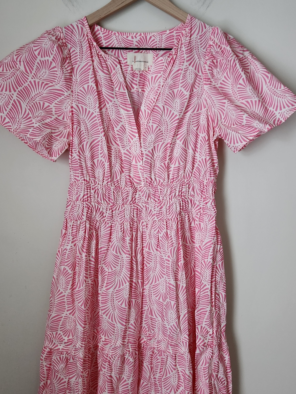 Anthropologie | The Somerset 100% Cotton Maxi Dress Raspberry Motif - Size S - Picture 3 of 12